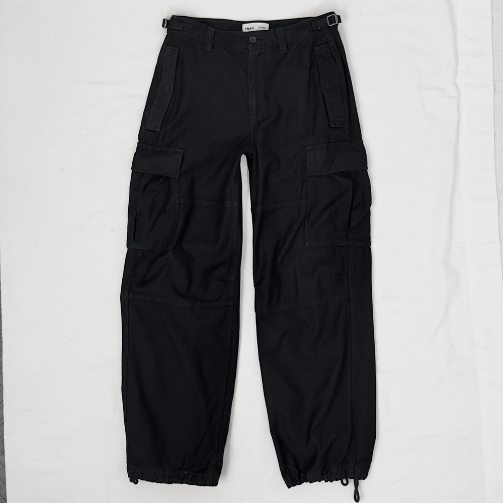 Aritzia TNA Women's Black High Rise Baggy Heavy Cotton Cinch Cargo Pants Size 4